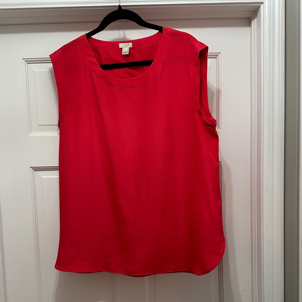 J. Crew Factory Vibrant Red Sleeveless Blouse